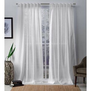 Exclusive Home - Set of 2 108"x54" Bella Sheer Hidden Tab Top Curta White